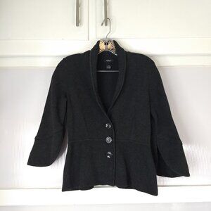 Alfani Petite Knit Softshell Blazer Size Small Petite Charcoal Gray Grey Career